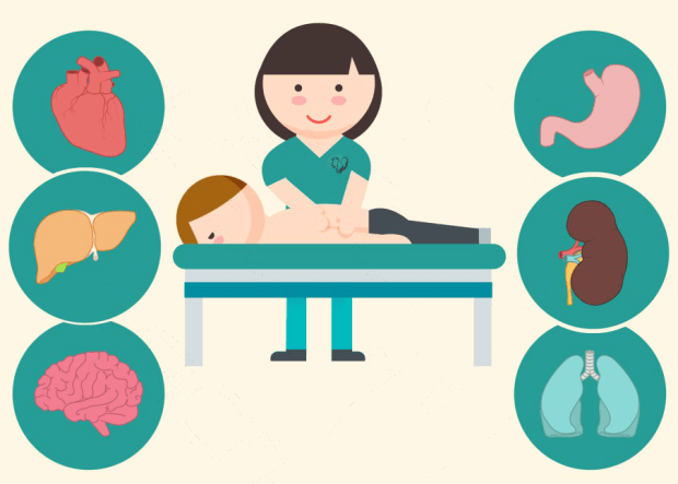 dibujo de fisioterapia con iconos
