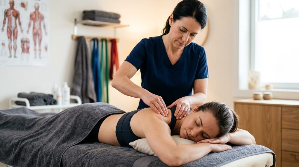 fisioterapeuta trabajando