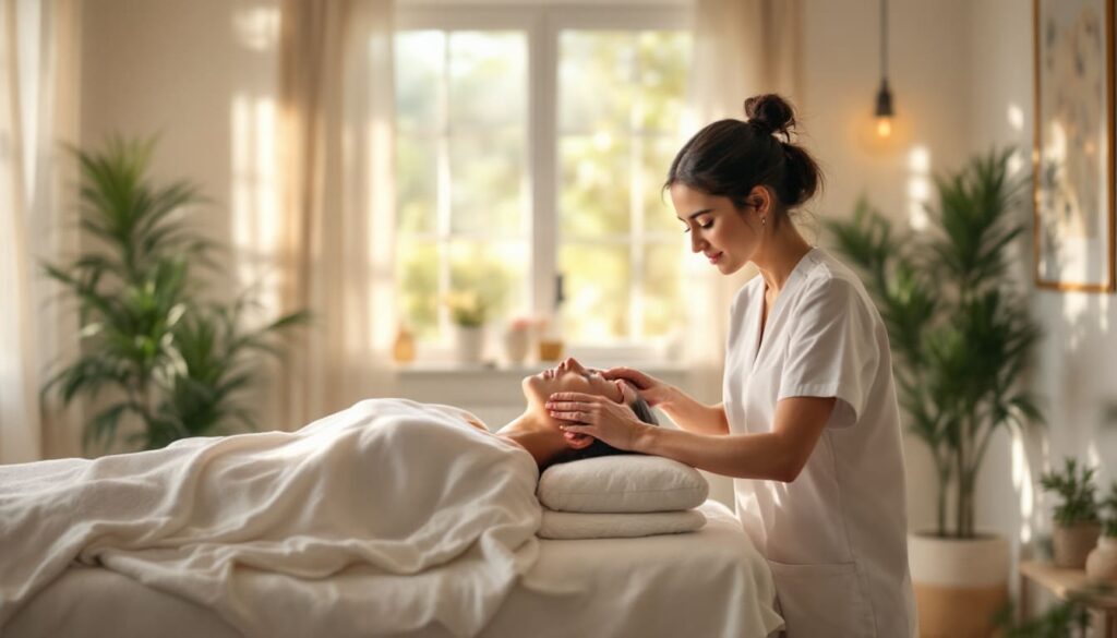 masaje relajante camilla terapeuta centro bienestar natural